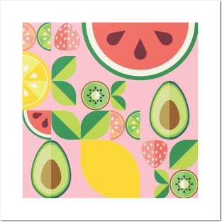 Fruits and leaves pattern Posters and Art